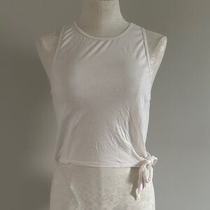 Express Cream Sleeveless Tank with Side Tie